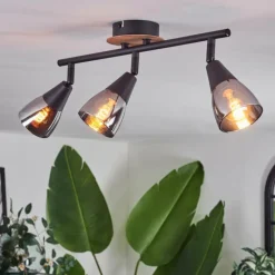 hofstein Plafonnier Leteque Écru, Noir, 3 lumières