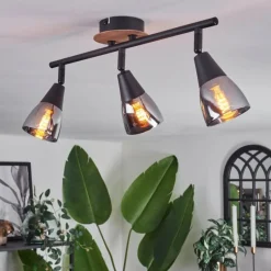 hofstein Plafonnier Leteque Écru, Noir, 3 lumières