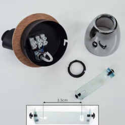 hofstein Plafonnier Leteque Écru, Noir, 1 lumière