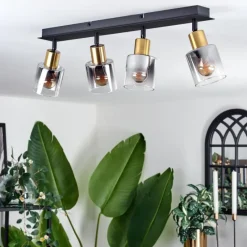 hofstein Plafonnier Leteque Noir, 4 lumières