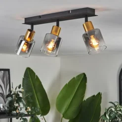 hofstein Plafonnier Leteque Noir, 3 lumières