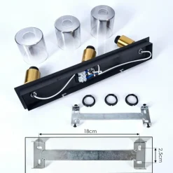 hofstein Plafonnier Leteque Noir, 3 lumières