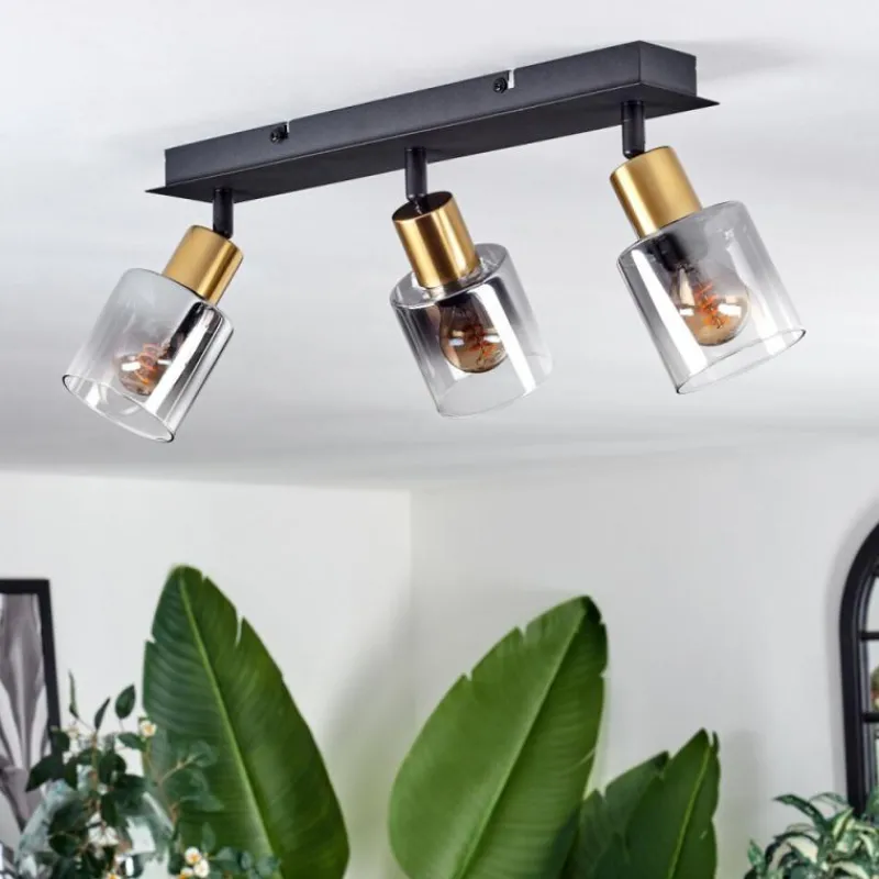 hofstein Plafonnier Leteque Noir, 3 lumières