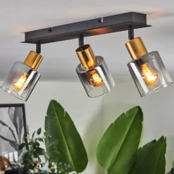 hofstein Plafonnier Leteque Noir, 3 lumières