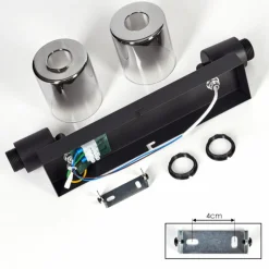 hofstein Plafonnier Leteque Noir, 2 lumières