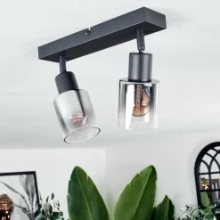 hofstein Plafonnier Leteque Noir, 2 lumières