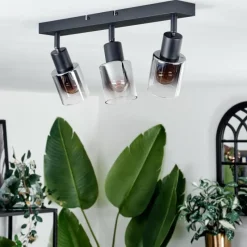 hofstein Plafonnier Leteque Noir, 3 lumières