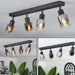 hofstein Plafonnier Leteque Noir, 4 lumières