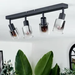 hofstein Plafonnier Leteque Noir, 4 lumières