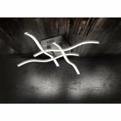 Luminaires Leuchten Direkt Plafonnier Leuchten Direkt WAVE LED Acier inoxydable, 4 lumières* Éclairage Led