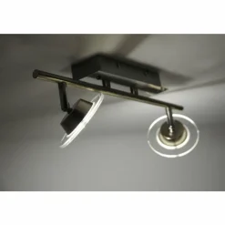 Luminaires Leuchten Direkt Plafonnier Leuchten Direkt LOLA-MIKE LED Acier inoxydable, 2 lumières, Télécommandes, Changeur de couleurs* Éclairage Led