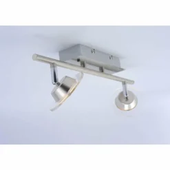 Luminaires Leuchten Direkt Plafonnier Leuchten Direkt LOLA-MIKE LED Acier inoxydable, 2 lumières, Télécommandes, Changeur de couleurs* Éclairage Led