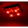 Luminaires Leuchten Direkt Plafonnier Leuchten Direkt LOLA-MIKE LED Acier inoxydable, 4 lumières, Télécommandes, Changeur de couleurs* Éclairage Led