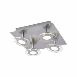 Luminaires Leuchten Direkt Plafonnier Leuchten Direkt LOLA-MIKE LED Acier inoxydable, 4 lumières, Télécommandes, Changeur de couleurs* Éclairage Led