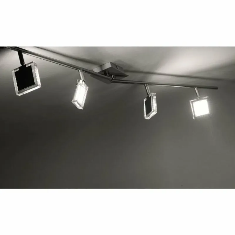 Luminaires Leuchten Direkt Plafonnier Leuchten Direkt Tony LED Chrome, Nickel mat, 4 lumières* Spots Et Projecteurs