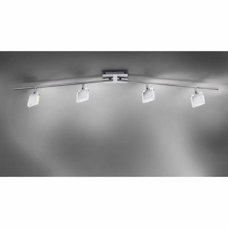 Luminaires Leuchten Direkt Plafonnier Leuchten Direkt Tony LED Chrome, Nickel mat, 4 lumières* Spots Et Projecteurs
