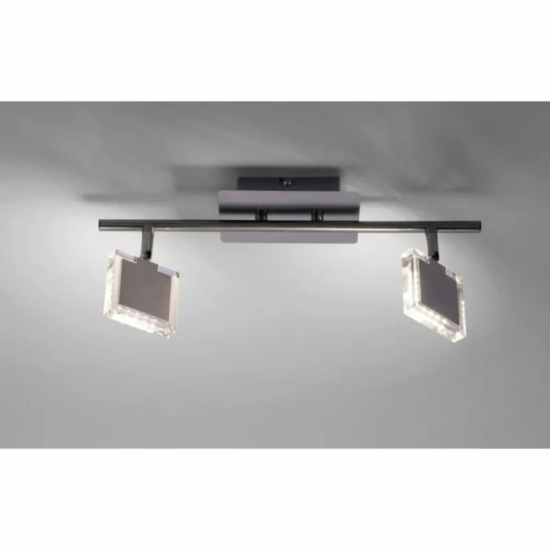 Luminaires Leuchten Direkt Plafonnier Leuchten Direkt Tony LED Chrome, Nickel mat, 2 lumières* Spots Et Projecteurs