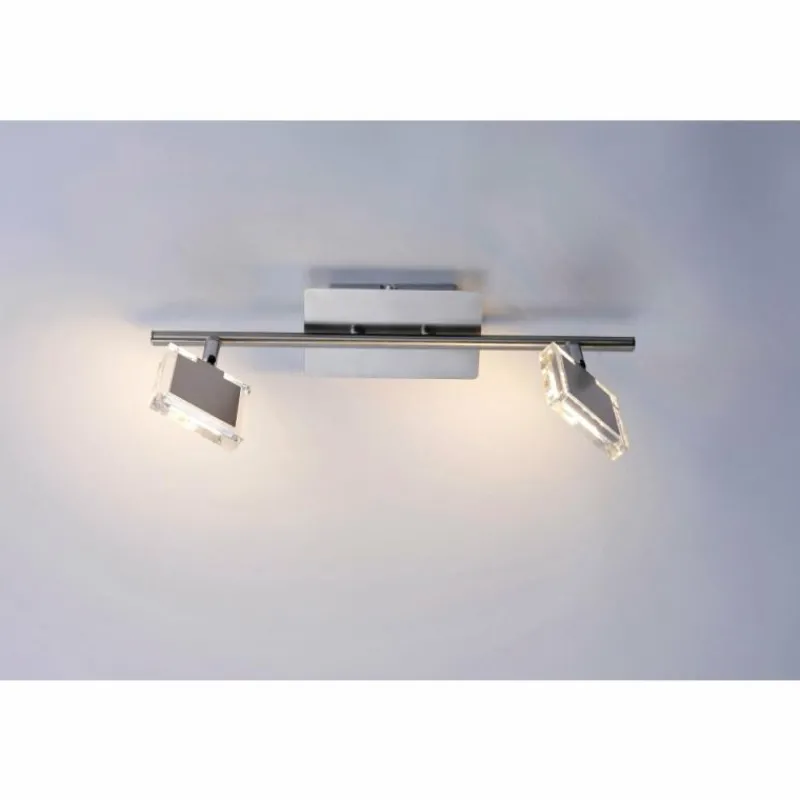 Luminaires Leuchten Direkt Plafonnier Leuchten Direkt Tony LED Chrome, Nickel mat, 2 lumières* Spots Et Projecteurs