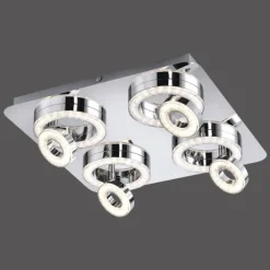 Luminaires Leuchten Direkt Plafonnier Leuchten Direkt Tim LED Chrome, 8 lumières* Éclairage Led