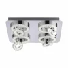 Luminaires Leuchten Direkt Plafonnier Leuchten Direkt Ls-TIM LED Chrome, 4 lumières, Télécommandes, Changeur de couleurs