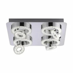 Luminaires Leuchten Direkt Plafonnier Leuchten Direkt Ls-TIM LED Chrome, 4 lumières, Télécommandes, Changeur de couleurs