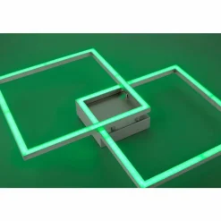 Luminaires Leuchten Direkt Plafonnier Leuchten Direkt Ls-MAXI LED Acier inoxydable, 2 lumières, Télécommandes, Changeur de couleurs