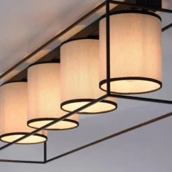 Lampes En Tissu-Luminaires Leuchten Direkt Plafonnier Leuchten Direkt RAVEN Noir, 4 lumières