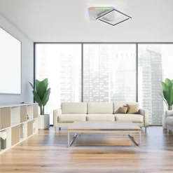 Luminaires Leuchten Direkt Plafonnier Leuchten Direkt RENDA LED Argenté, 2 lumières, Télécommandes, Changeur de couleurs* Éclairage Led