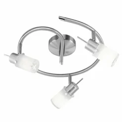 Luminaires Leuchten Direkt Plafonnier Leuchten Direkt MAX Acier inoxydable, 3 lumières