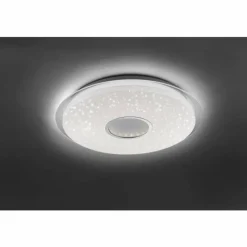 Luminaires Leuchten Direkt Plafonnier Leuchten-Direkt JONAS LED Acier brossé, Blanc, 1 lumière, Télécommandes* Éclairage Led