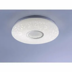 Luminaires Leuchten Direkt Plafonnier Leuchten-Direkt JONAS LED Acier brossé, Blanc, 1 lumière, Télécommandes* Éclairage Led