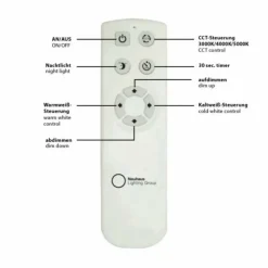 Luminaires Leuchten Direkt Plafonnier Leuchten-Direkt JONAS LED Acier brossé, Blanc, 1 lumière, Télécommandes* Éclairage Led