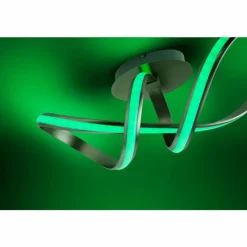 Luminaires Leuchten Direkt Plafonnier Leuchten-Direkt Ls-MELINDA LED Acier inoxydable, 1 lumière, Télécommandes, Changeur de couleurs