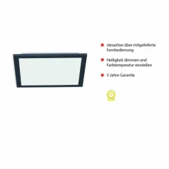 Luminaires Leuchten Direkt Plafonnier Leuchten-Direkt FLAT LED Noir, 1 lumière, Télécommandes* Éclairage Led