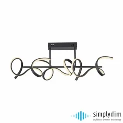 Luminaires Leuchten Direkt Plafonnier Leuchten-Direkt CURLS LED Noir, 3 lumières* Éclairage Led