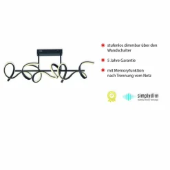 Luminaires Leuchten Direkt Plafonnier Leuchten-Direkt CURLS LED Noir, 3 lumières* Éclairage Led