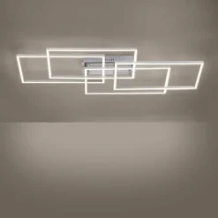 Luminaires Leuchten Direkt Plafonnier Leuchten-Direkt IVEN LED Nickel mat, 4 lumières, Télécommandes* Éclairage Led
