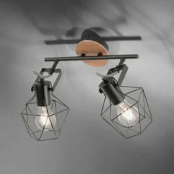 Lampes Industrielles-Luminaires Leuchten Direkt Plafonnier Leuchten-Direkt JARO Bois clair, 2 lumières