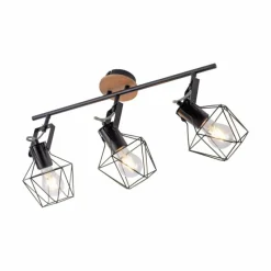 Lampes Industrielles-Luminaires Leuchten Direkt Plafonnier Leuchten-Direkt JARO Bois clair, 3 lumières