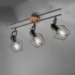 Lampes Industrielles-Luminaires Leuchten Direkt Plafonnier Leuchten-Direkt JARO Bois clair, 3 lumières