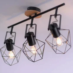 Lampes Industrielles-Luminaires Leuchten Direkt Plafonnier Leuchten-Direkt JARO Bois clair, 3 lumières