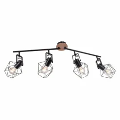 Lampes Industrielles-Luminaires Leuchten Direkt Plafonnier Leuchten-Direkt JARO Bois clair, 4 lumières