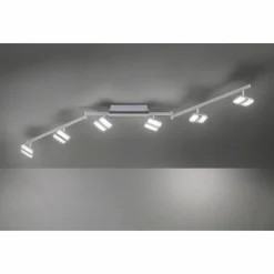 Luminaires Leuchten Direkt Plafonnier Leuchten-Direkt SABI LED Nickel mat, 6 lumières, Télécommandes, Changeur de couleurs
