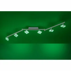 Luminaires Leuchten Direkt Plafonnier Leuchten-Direkt SABI LED Nickel mat, 6 lumières, Télécommandes, Changeur de couleurs