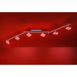 Luminaires Leuchten Direkt Plafonnier Leuchten-Direkt SABI LED Nickel mat, 6 lumières, Télécommandes, Changeur de couleurs