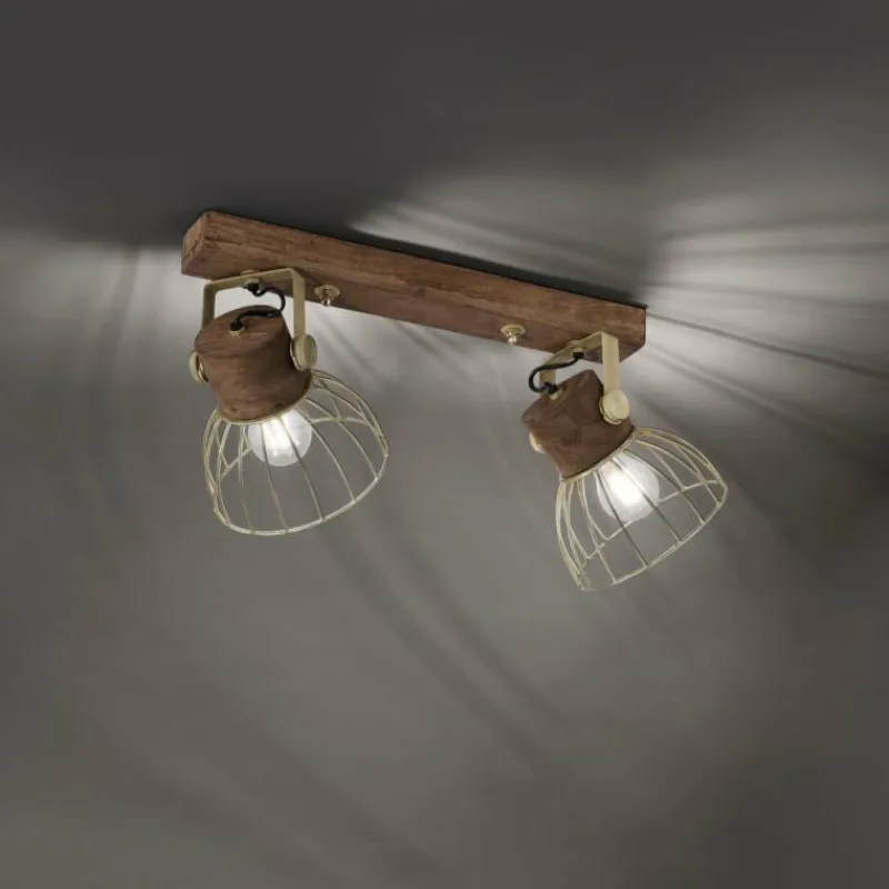 Lampes En Bois-Luminaires Leuchten Direkt Plafonnier Leuchten-Direkt ALAMI Bois foncé, 2 lumières