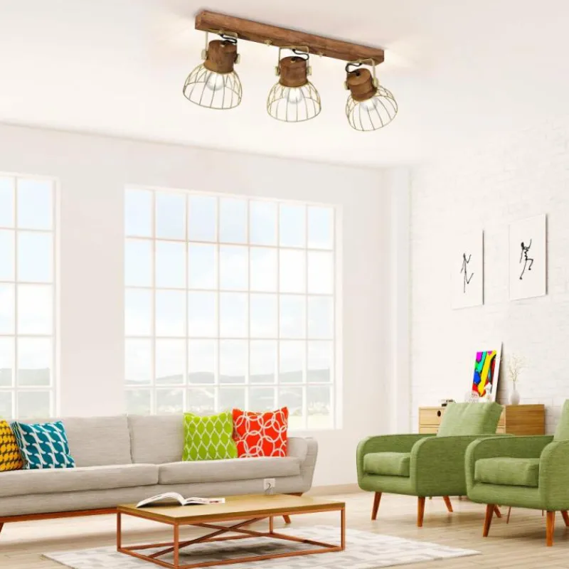 Lampes En Bois-Luminaires Leuchten Direkt Plafonnier Leuchten-Direkt ALAMI Bois foncé, 3 lumières