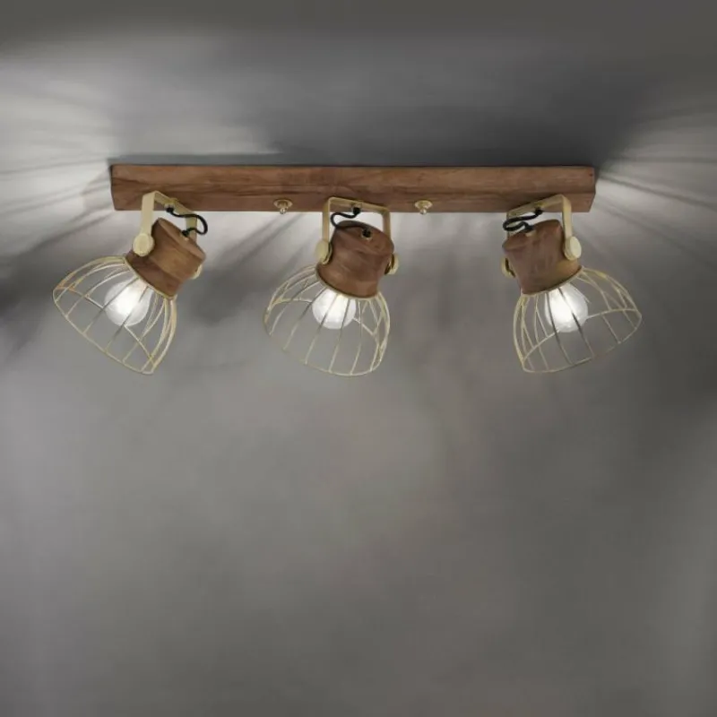 Lampes En Bois-Luminaires Leuchten Direkt Plafonnier Leuchten-Direkt ALAMI Bois foncé, 3 lumières