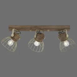 Lampes En Bois-Luminaires Leuchten Direkt Plafonnier Leuchten-Direkt ALAMI Bois foncé, 3 lumières