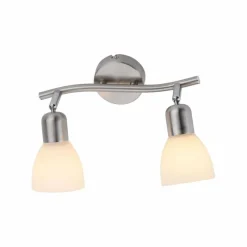 Luminaires Leuchten Direkt Plafonnier Leuchten-Direkt KARO Acier brossé, 2 lumières